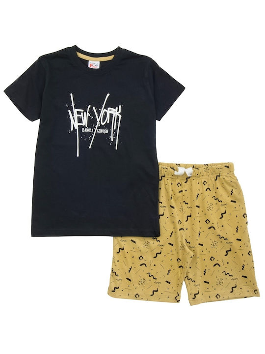 Funky Kinder Set mit Shorts Sommer 2Stück Schwarz