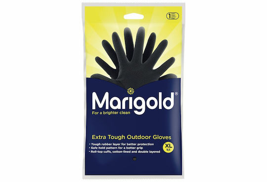 Vileda Oven Gloves Marigold Outdoor Latex Extra Large Black 1pcs