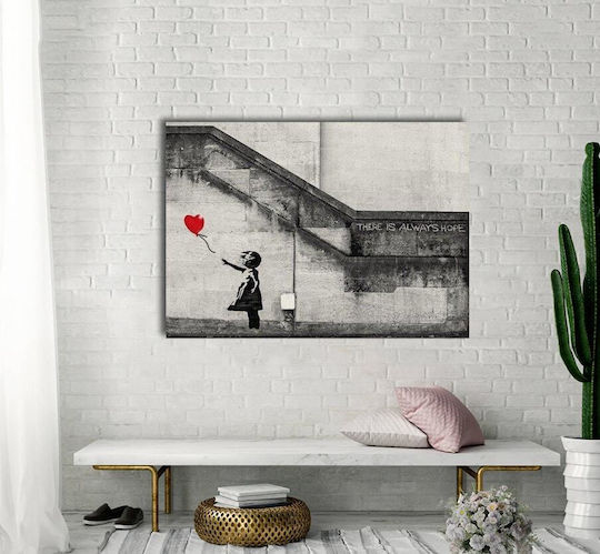 Girl with Balloon Πίνακας Αντίγραφο του Banksy σε Καμβά 90x60cm