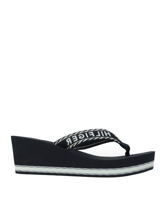 Women's Platform Flip Flops Navy Blue