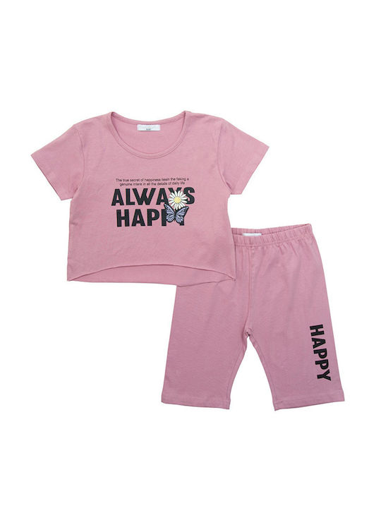 Funky Kids Set with Leggings Summer 2pcs Pink