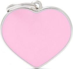 My Family Basic Handmade Dog ID Tag Heart Pink Small 2.5x2.5cm