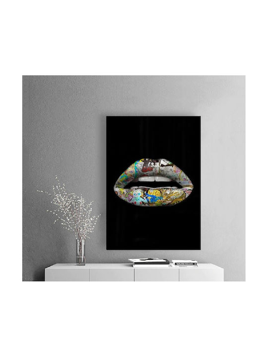 Graffiti Lips Painting on Canvas 80x120cm