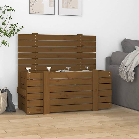 vidaXL Διακοσμητικό Μπαούλο Ξύλινο Καφέ Μελί 91x40.5x42εκ.