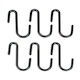 Metaltex 351708 Metallisch Schwarz 6Stück