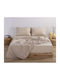 Nef-Nef Homeware Σεντόνι Διπλό με Λάστιχο 140x200+30εκ. Basic 730 Beige