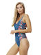 Piha One-Piece Swimsuit with Open Back Floral