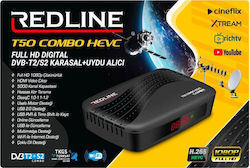 Redline T50 Combo Ψηφιακός Δέκτης Mpeg-4 Full HD (1080p) με Λειτουργία PVR (Εγγραφή σε USB) Σύνδεσεις HDMI / USB