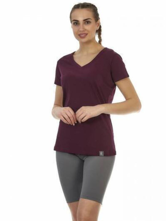 Admiral Seker Women's T-shirt with V Neck Purple