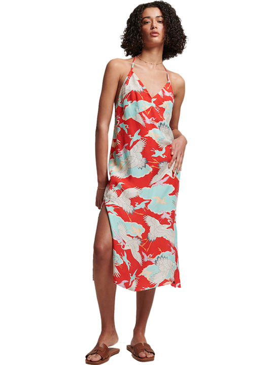 Superdry Dress Καλοκαιρινό Midi Κομπινεζόν Φόρε...