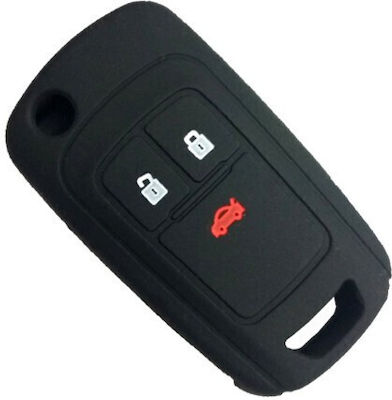 Silicone Car Key Cover Case with 3 Buttons for Opel Black