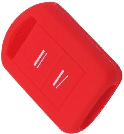 Silicone Car Key Cover Case with 2 Buttons for Opel Red