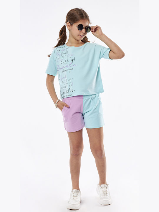 Εβίτα Kids Set with Shorts Summer 2pcs Light Blue