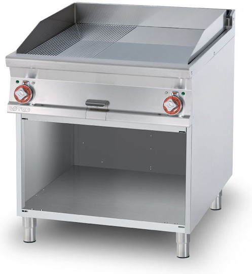 Lotus Electric Commercial Flat Top Griddle 80x90x90cm 15kW with Flat and Ribbed Grill Plates