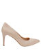 Stefania Leather Pointed Toe Heel Beige