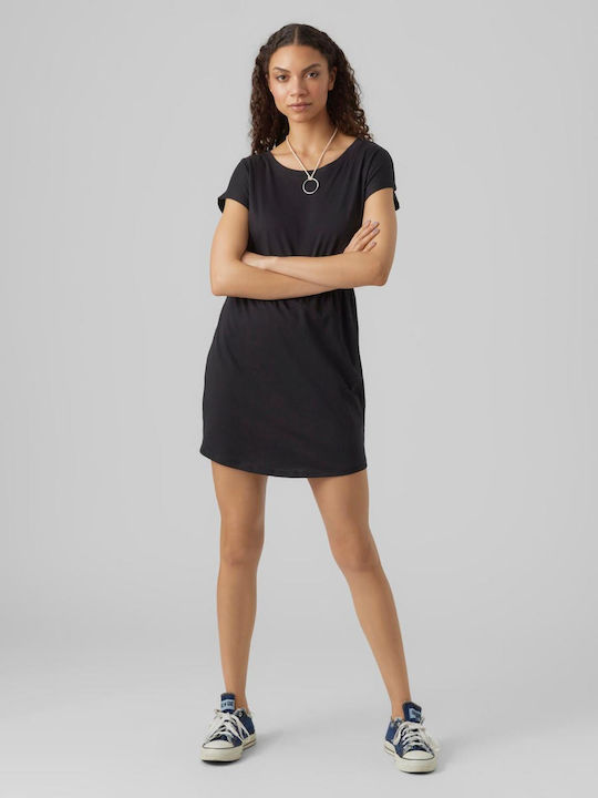 Vero Moda Mini Καλοκαιρινό All Day Φόρεμα Κοντομάνικο Total Black