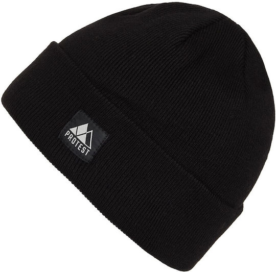 Beanie Unisex Σκούφος Πλεκτός σε Μαύρο χρώμα
