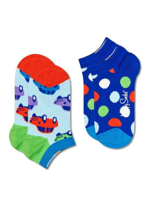 Happy Socks Kids' Ankle Socks Car Blue 2 Pairs