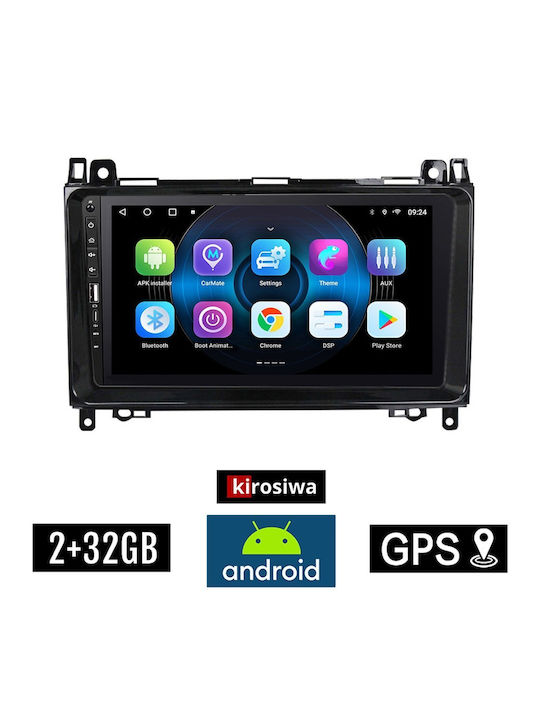Kirosiwa Sistem Audio Auto pentru Mercedes-Benz Clasa B (W245) 2005-2012 (Bluetooth/USB/WiFi/GPS/Apple-Carplay/Android-Auto) cu Ecran Tactil 9"
