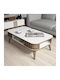 Rectangular Central Wooden Coffee Table Beige M105xW60xH34cm
