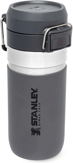 Stanley Go Quick Flip Bottle Thermos Stainless Steel BPA Free 470ml Charcoal with Handle and Mouthpiece