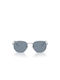 Ray Ban Hexagonal Sunglasses with Silver Metal Frame and Blue Polarized Lens RB3548N 003/02