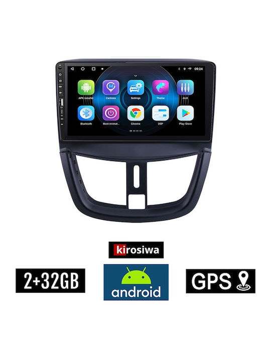 Kirosiwa Car-Audiosystem für Peugeot 207 2007+ (Bluetooth/USB/WiFi/GPS) mit Touchscreen 9"