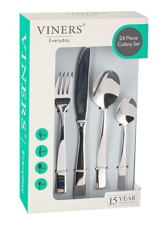Viners Purity Set de Tacâmuri Inoxidabil Argintiu 24buc