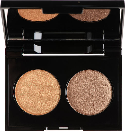 Korres Volcanic Minerals Velvet Dual Eye Shadow Palette in Solid Form Golden Amber 28 3gr