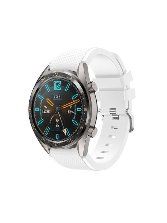 Twill Texture Strap Silicone White (Huawei Watch GT3 (46mm)) E45242M