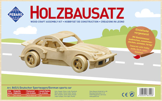 Pebaro Wooden Construction Toy Sports Car for Children 6+ years old+ Years