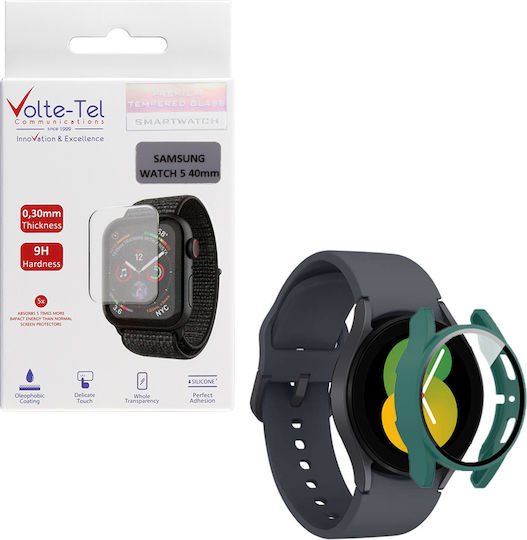 Volte-Tel Full Face Tempered Glass for the Galaxy Watch 5 40mm 1pcs 8325670 Green