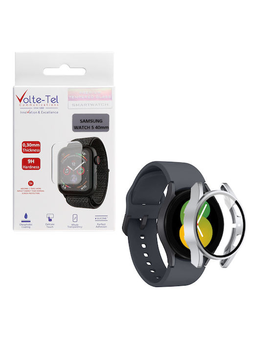 Volte-Tel Vollflächig gehärtetes Glas für das Galaxy Watch 5 40mm 1Stück 8325717 Silver