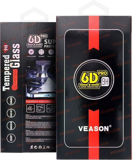 6D Pro Veason Full Face Tempered Glass Black (iPhone 14 Pro Max)