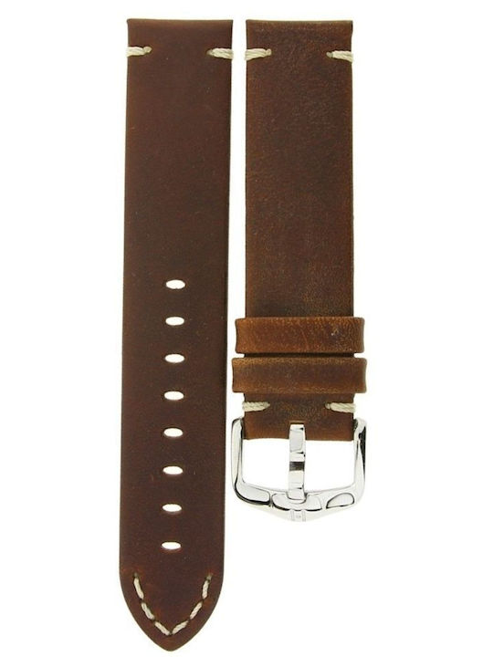 Hirsch Δερμάτινο Λουράκι Καφέ 22mm