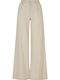 Women's Linen Pantaloons in Wide Leg Style Beige