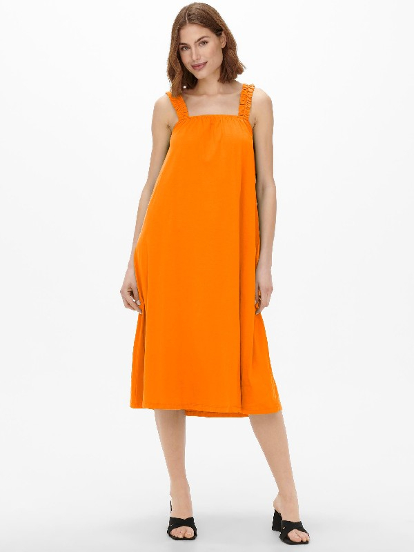 Only 15262294 Καλοκαιρινό Midi Φόρεμα Orange Peel 15262294 Skroutz.gr