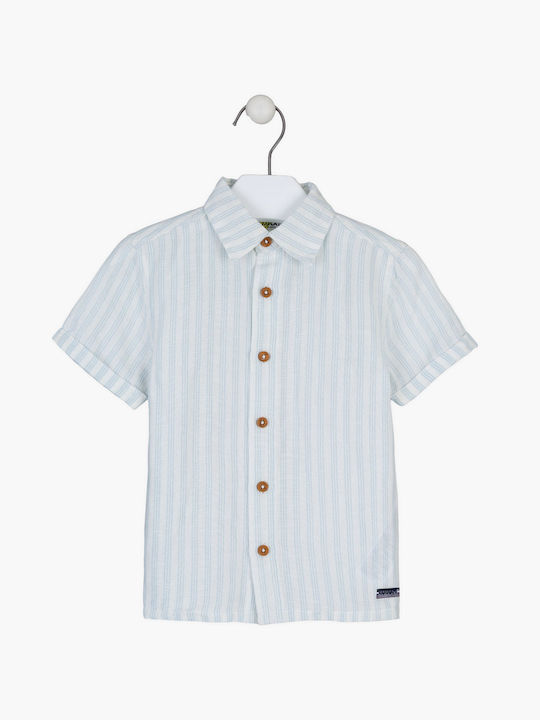 Losan Kids Striped Linen Shirt White