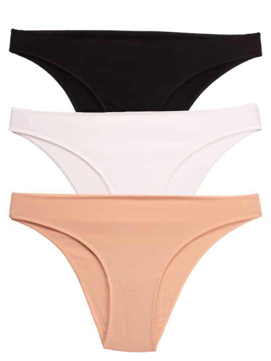 Nina Club Βαμβακερά Γυναικεία Slip 3Pack Μαύρο/...