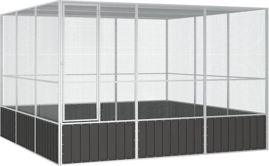 vidaXL 171550 Verzinkter Stahlkäfig für Vögel 302.5cmx324.5cmx211.5cmcm.