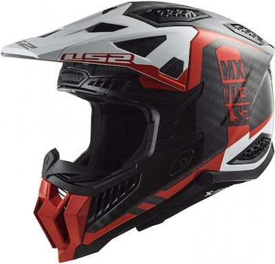 LS2 MX703 X-Force Motocross Helmet DOT / ECE 22.06 1200gr Victory Red/White 467032232