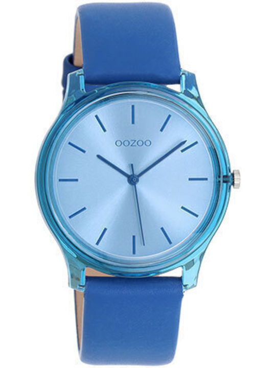 Oozoo Timepieces Women's Watch with Blue Leathe...