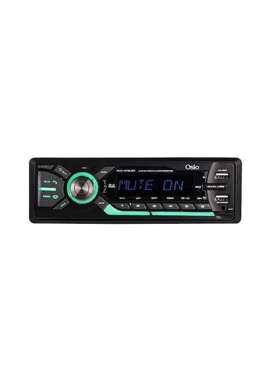 Osio Car Audio System 1DIN (Bluetooth/USB) with Detachable Panel