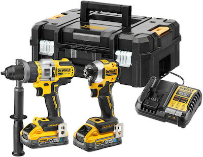 Dewalt Set Burghiu & Șurubelniță cu impact 18V cu 2 baterii 5Ah și husă