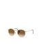 Ray Ban Round Ochelari de soare cu Aur Din metal Rame și Maro Ochelari de soare Lentilă RB3447 001/51