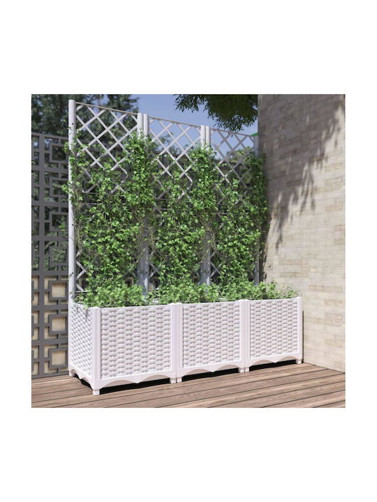 vidaXL Planter Box Plastic White 120x40x136cm.