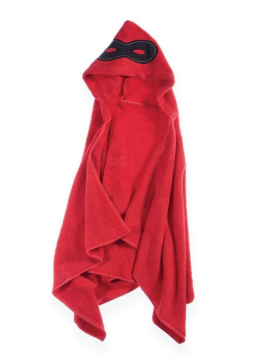 Nef-Nef Homeware Baby Hooded Bathrobe Snoopy Hero Mask Red 70x120cm