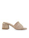 Mules mit Chunky Niedrig Absatz Nude