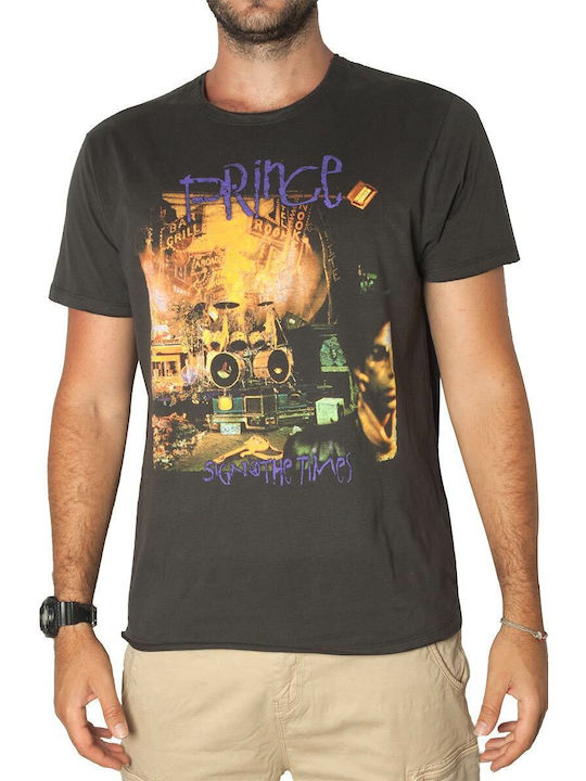 Amplified Prince Sign O The Times T-shirt Μαύρο Βαμβακερό