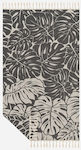 Slowtide Tarovine Black Cotton Beach Towel 185x96cm